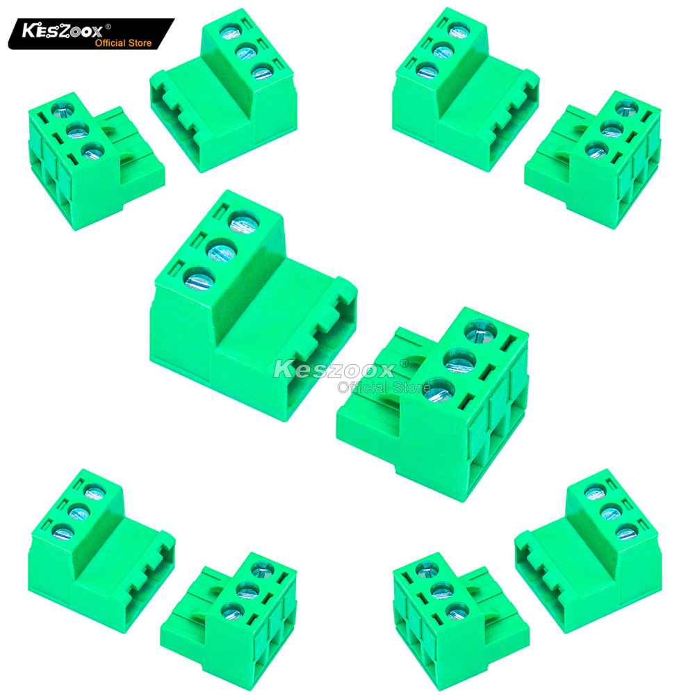 Keszoox 5 Set 5.08mm 3 Pin Mal - Screw Terminal Block ulasan dan harga