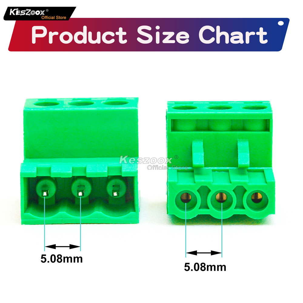 Keszoox 5 Set 5.08mm 3 Pin Mal - Screw Terminal Block ulasan dan harga