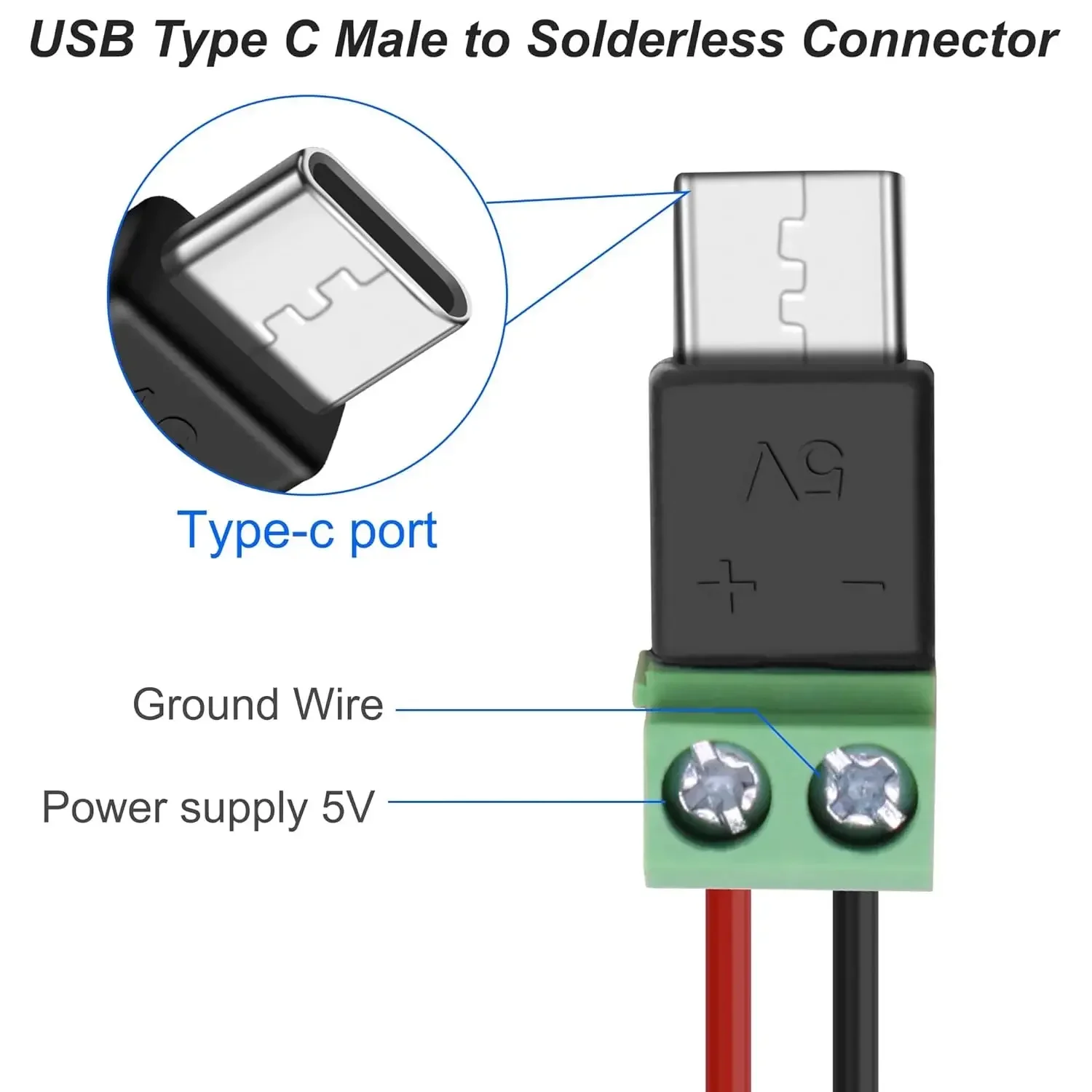 1-4Pcs Solderless Plug USB C t - Screw Terminal Block ulasan dan harga